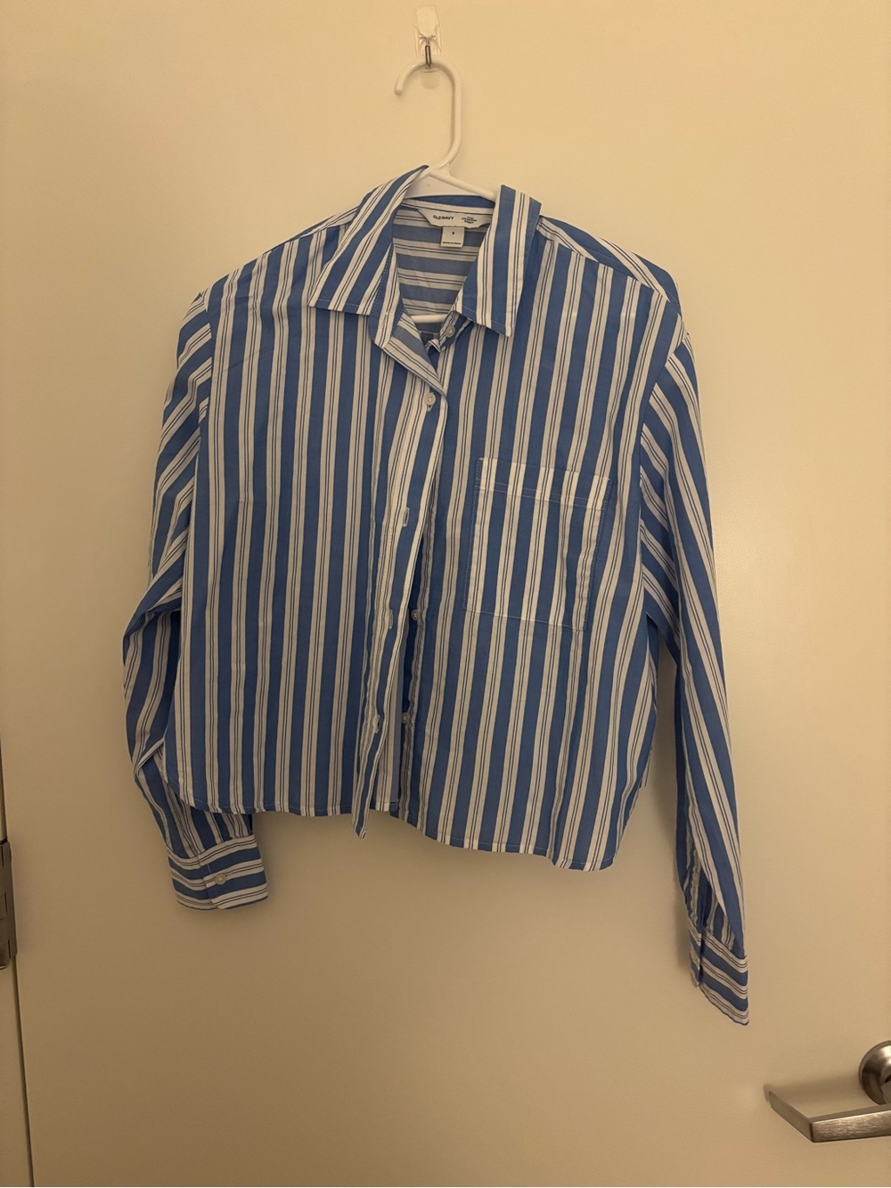 Old Navy the Cropped Shirt Striped Button-Up Shirt